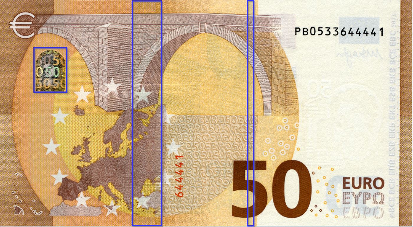 Rückseite einer 50-Euro-Banknote der Europa-Serie