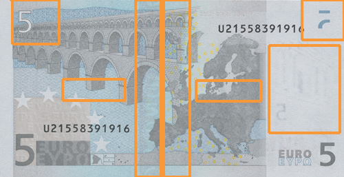 Rückseite einer 5-Euro-Banknote