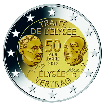 élysée vertrag 2 euro münze wert