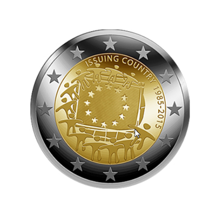 2-Euro-Münze "30 Jahre EU-Flagge"
