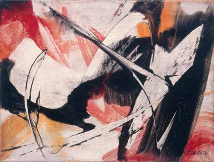 K.O. Götz, Jan. 1955, Mischtechnik auf Leinwand, 45 x 60 cm