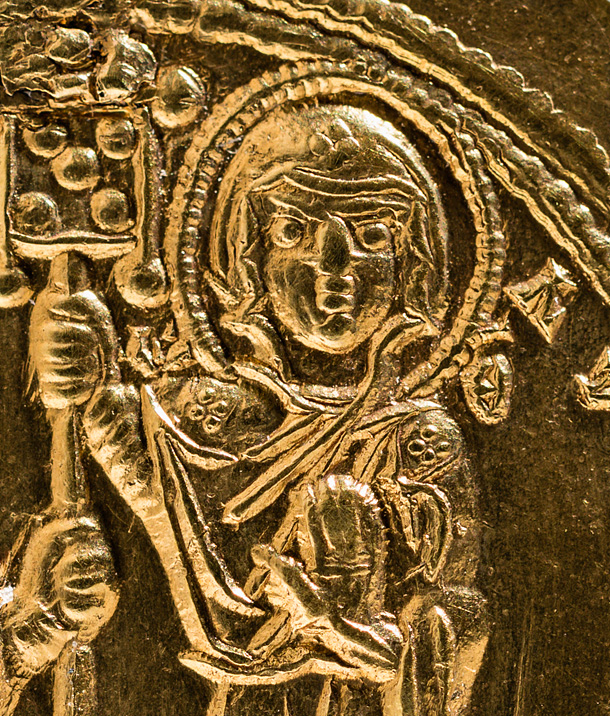 Maria mit Heiligenschein, Detailausschnitt