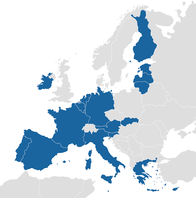 Kartendarstellung des Euroraums