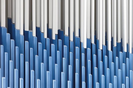 Jesús Rafael Soto, Installation in the Entrance Hall of the Bundesbank's Central Office, 1972, metal and wood