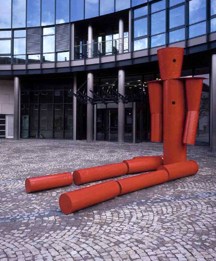 Bogomir Ecker, Sculpture for the Land Central Bank in Oldenburg, 1999, coloured lacquered metal, 13-part installation