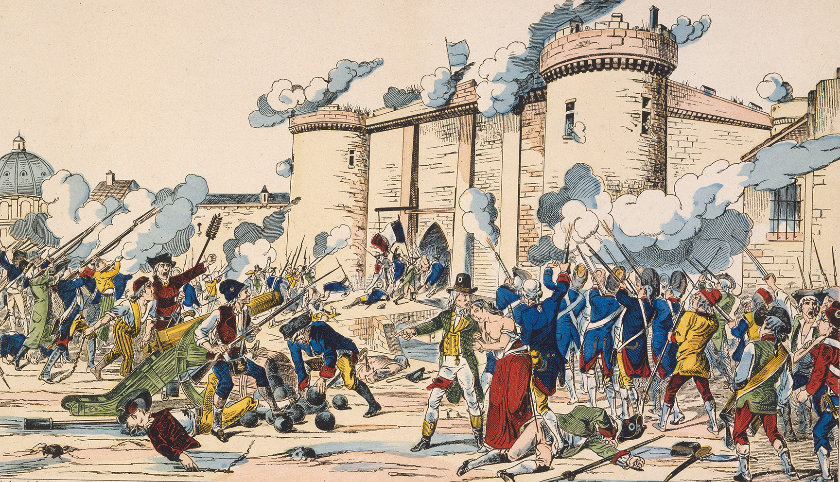 Storming of the Bastille on 14 July 1789 (lithograph, circa 1840)