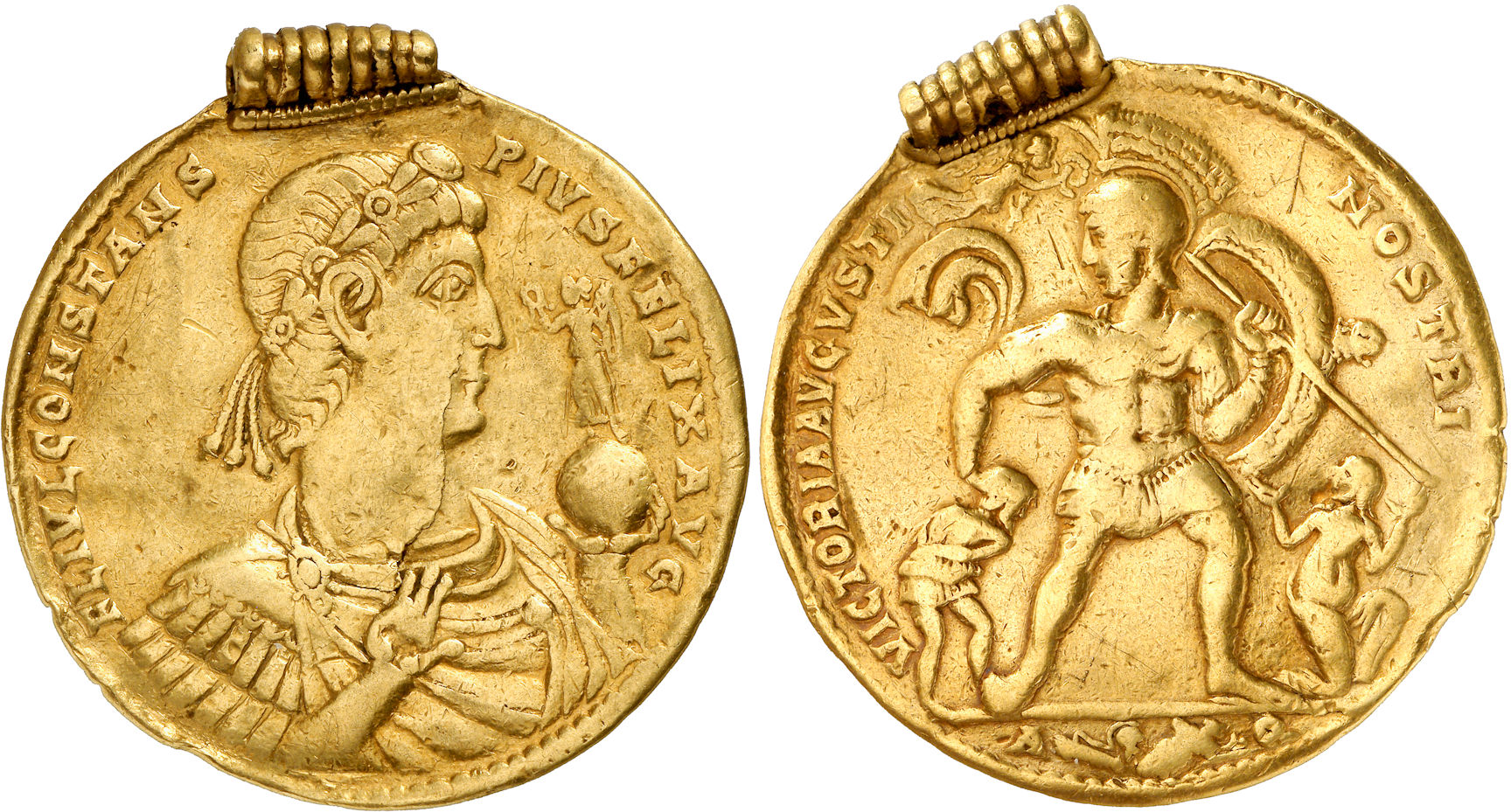 A gold medallion of Constans