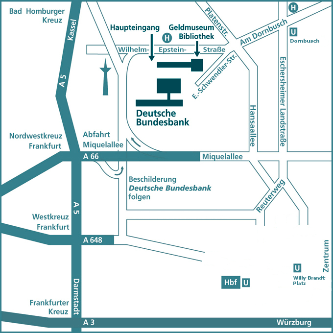 Route map Deutsche Bundesbank