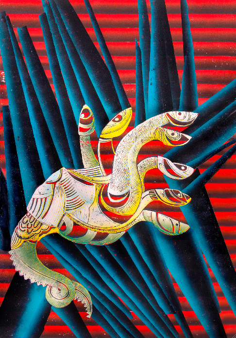 Jens Schubert, Lichtbringer, 2014, Linoldruck auf Papier, Unikat