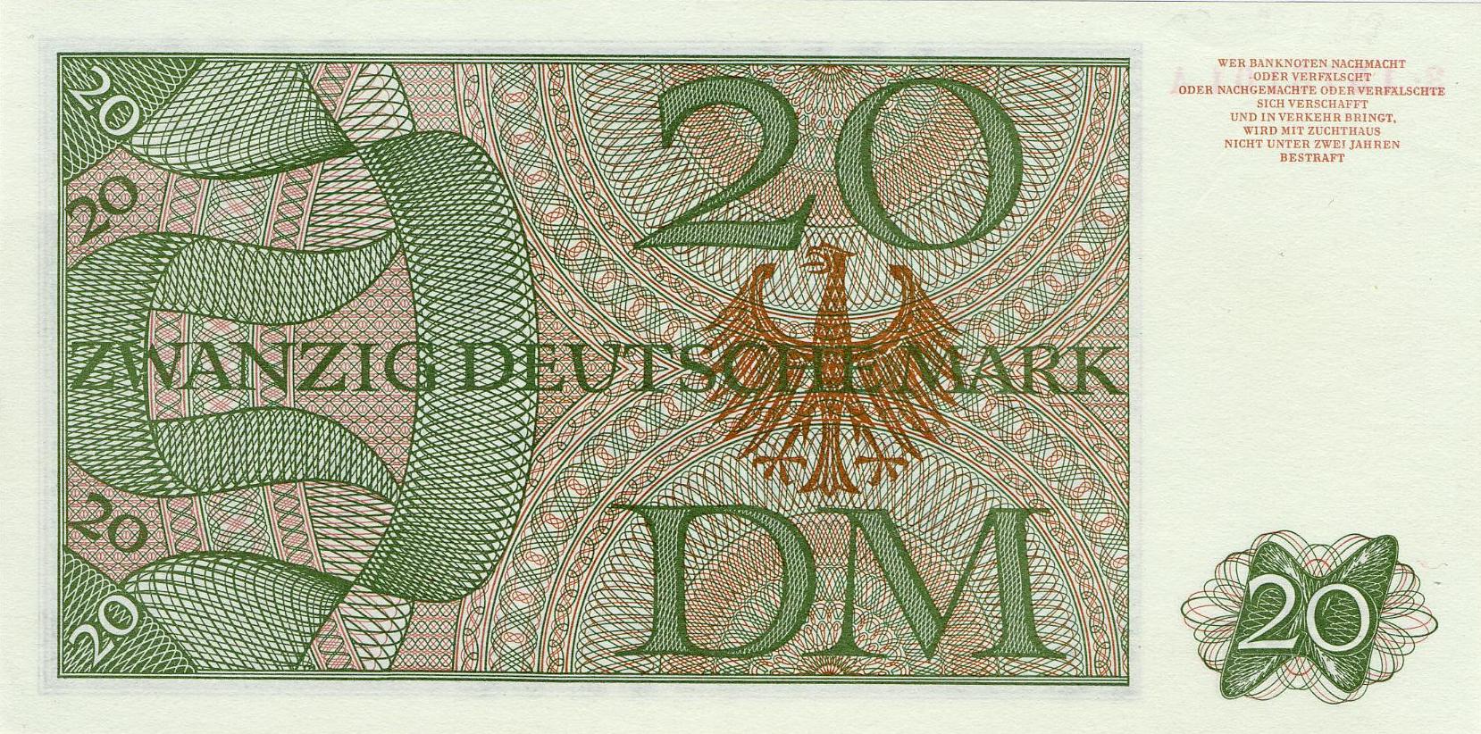 20 Deutsche Mark - Rückseite