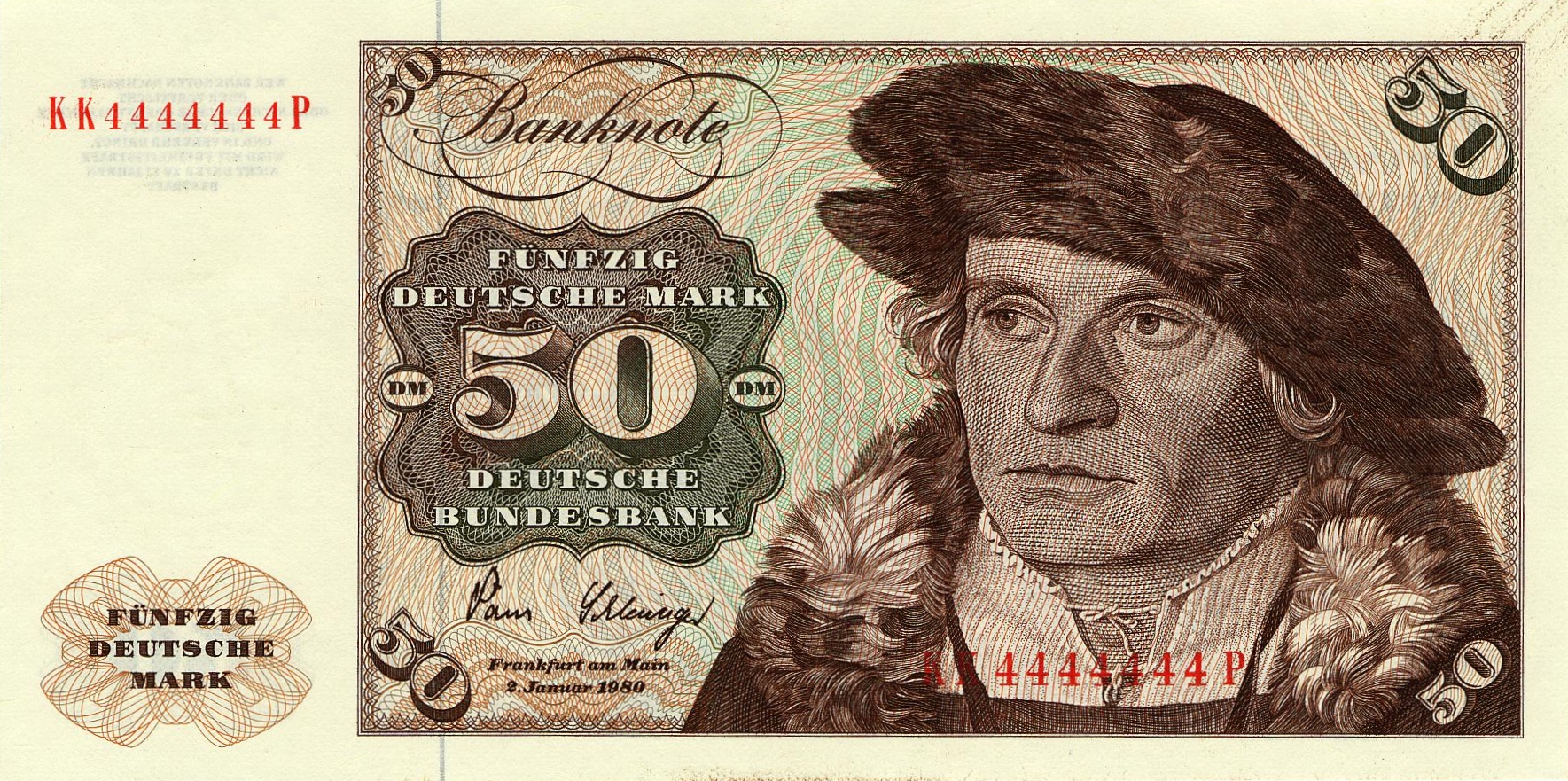 50 Deutsche Mark (1980) - Vorderseite