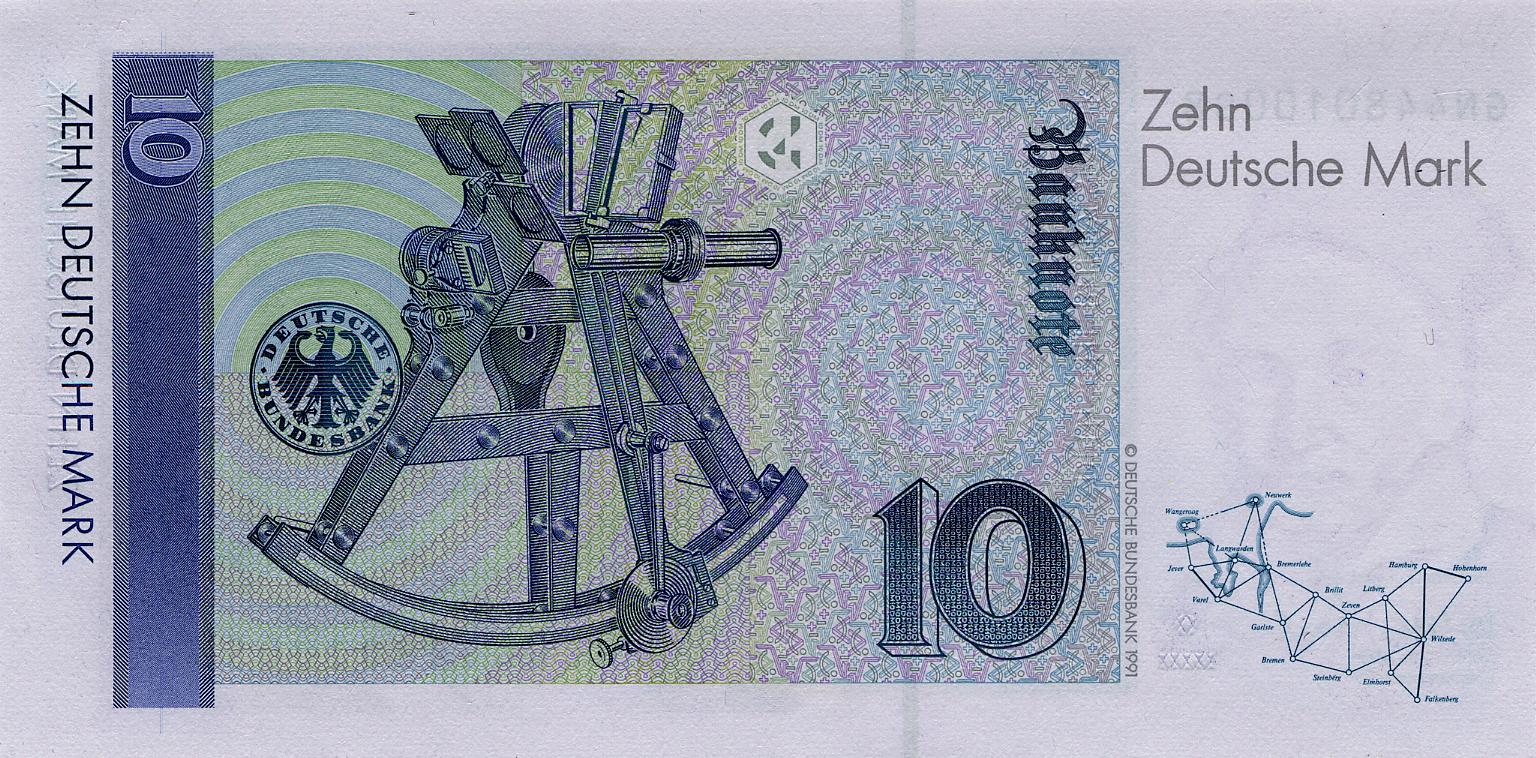 10 Deutsche Mark (1999) - Rückseite