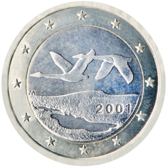 Nationale Rückseite der 1-Euro-Umlaufmünze in Finnland