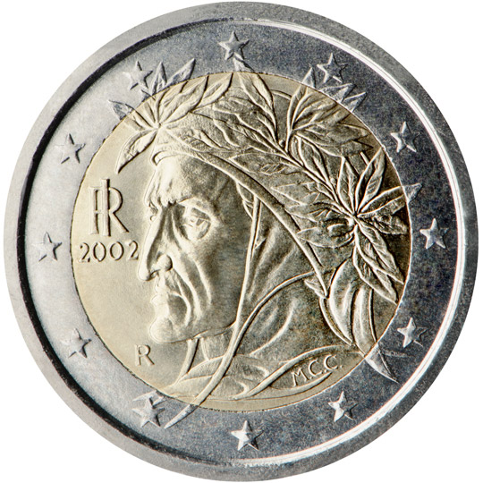 Nationale Rückseite der 2-Euro-Umlaufmünze in Italien