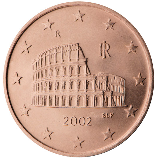 Nationale Rückseite der 5-Cent-Umlaufmünze in Italien