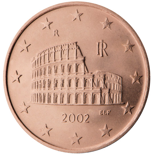 Nationale Rückseite der 5-Cent-Umlaufmünze in Italien