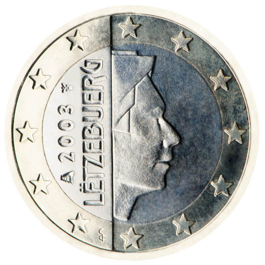 Nationale Rückseite der 1-Euro-Umlaufmünze in Luxemburg