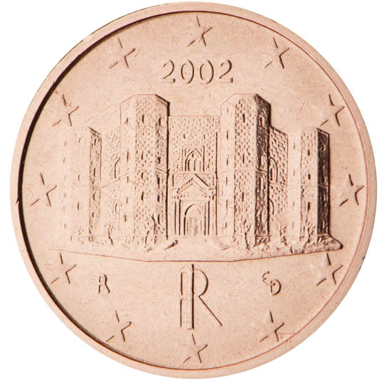 Nationale Rückseite der1-Cent-Umlaufmünze in Italien