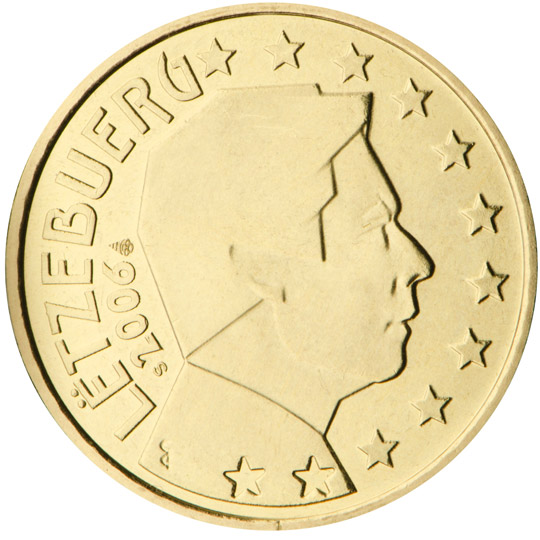 Nationale Rückseite der 50-Cent-Umlaufmünze in Luxemburg