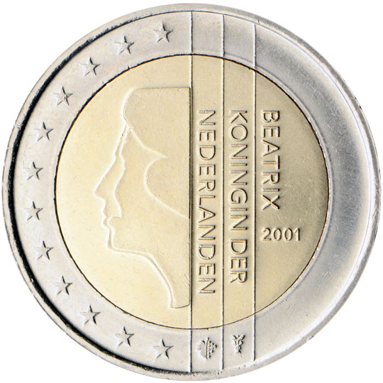 Nationale Rückseite der 2-Euro-Umlaufmünze in Niederlande