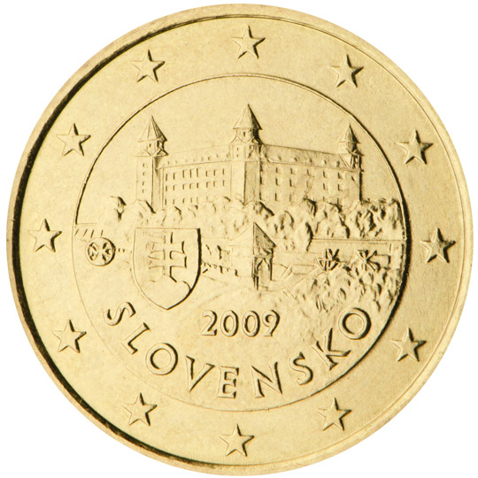 Nationale Rückseite der 50-Cent-Umlaufmünze in Slowakei
