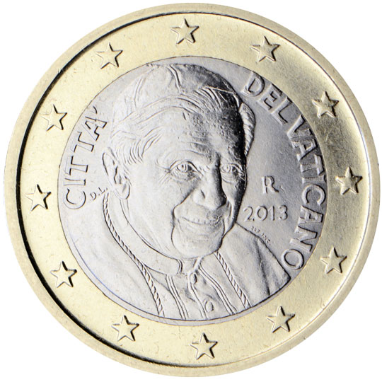 Nationale Rückseite der 1-Euro-Umlaufmünze im Vatikan, 3. Serie