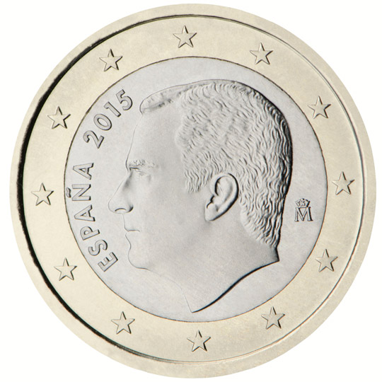 Nationale Rückseite der 1-Euro-Umlaufmünze in Spanien - 3. Serie