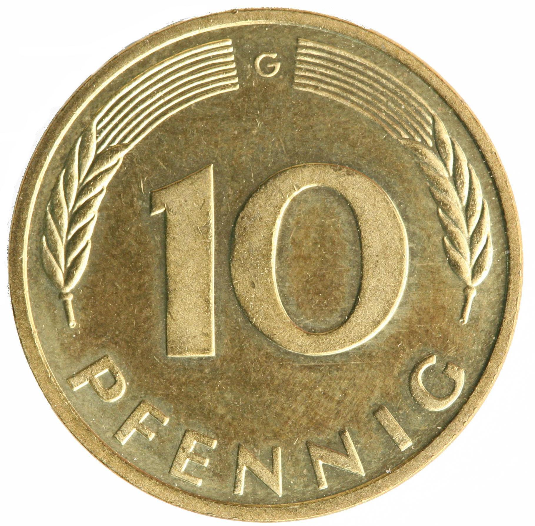 10-Pfennig Münze - Vorderseite