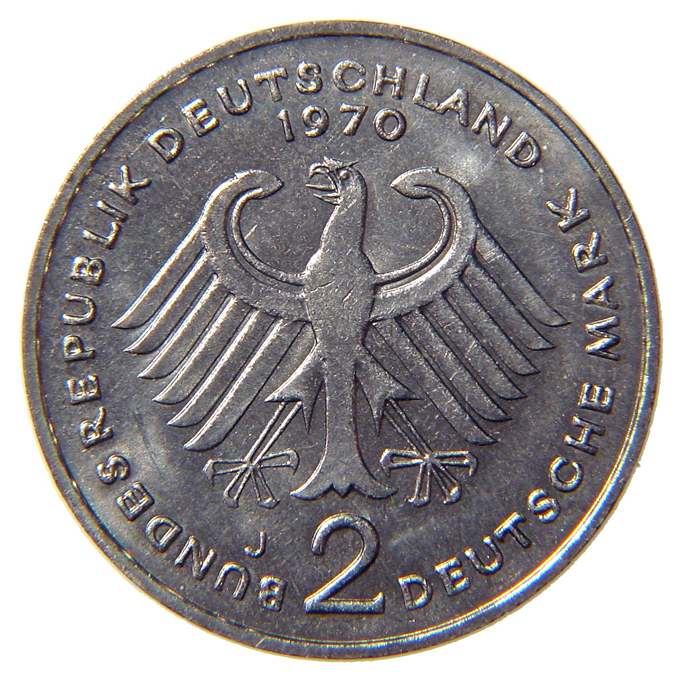 2-DM Münze Heuss Rückseite