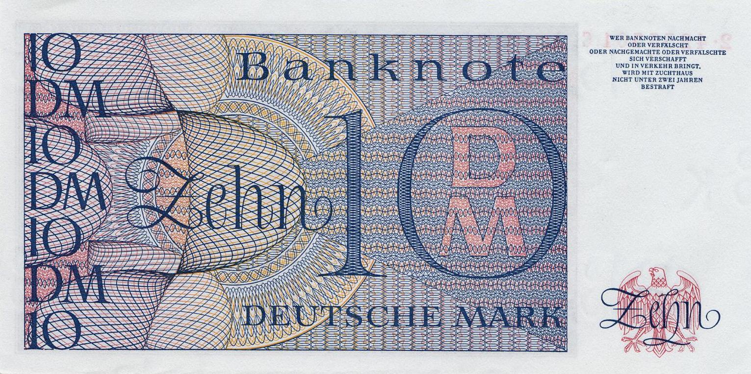 10 Deutsche Mark - reverse