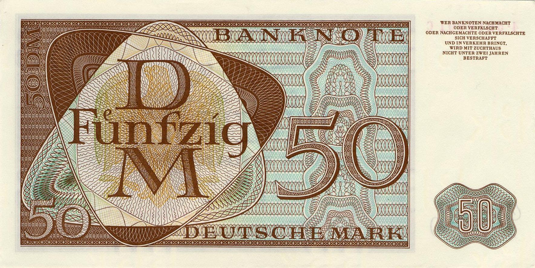 50 Deutsche Mark - reverse