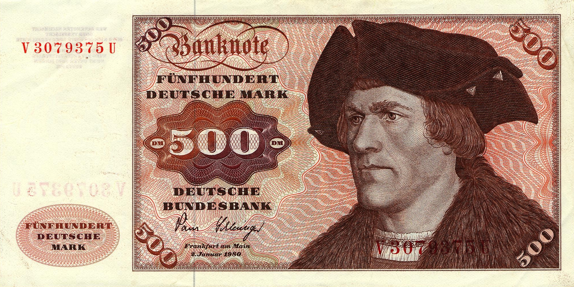 500 Deutsche Mark (1980) - obverse