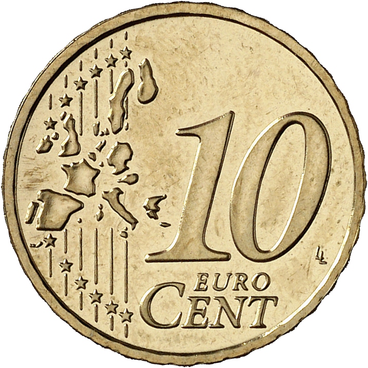 Euro coins in pictures - National sides, 10 cent