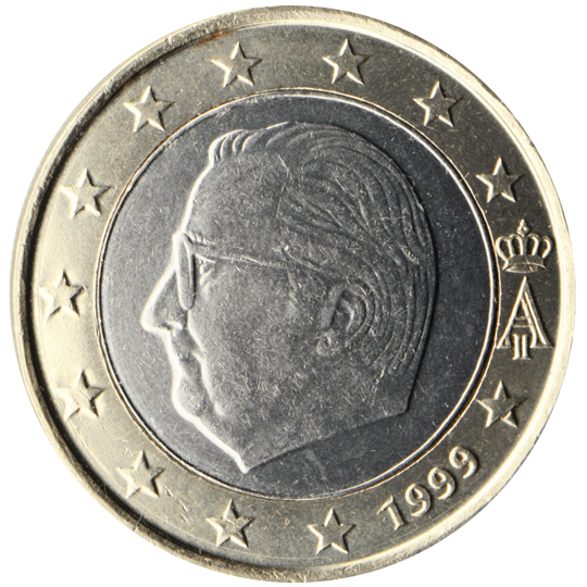 National back side of the 1-euro coin in circulation in Belgium, 1. series