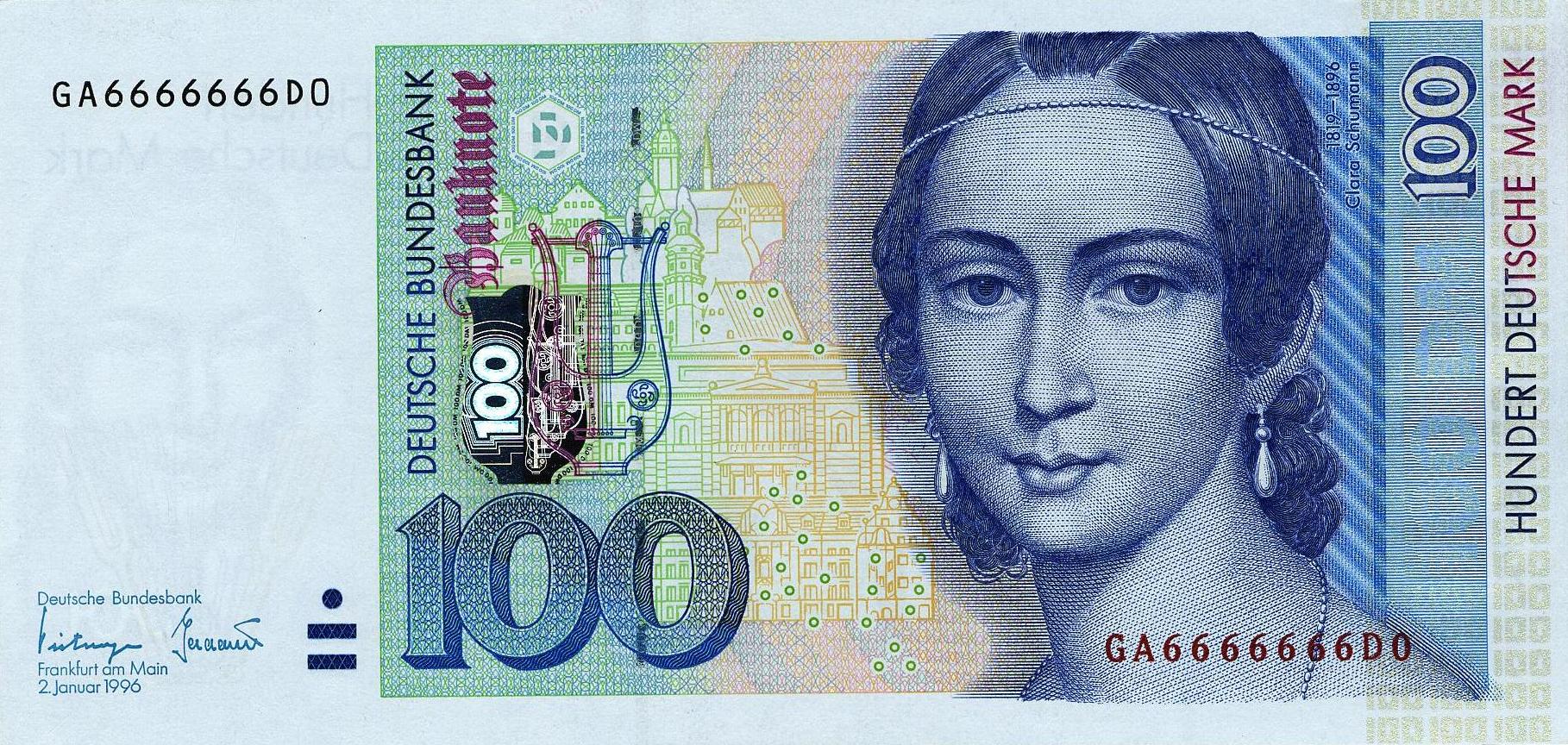 100 Deutsche Mark (1996) - obverse