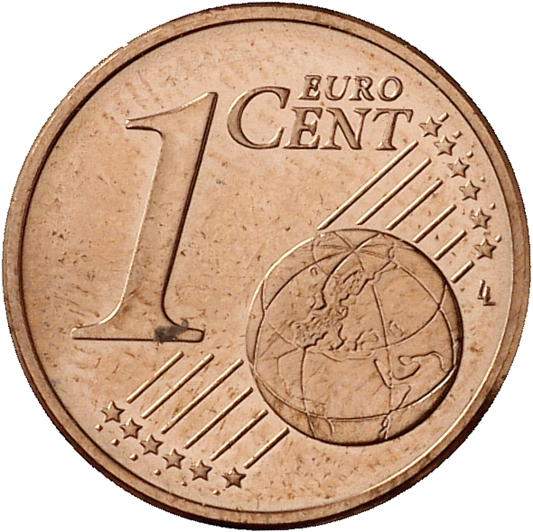 Euromünzen Deutschland 2021, 1 Cent - 1 Euro