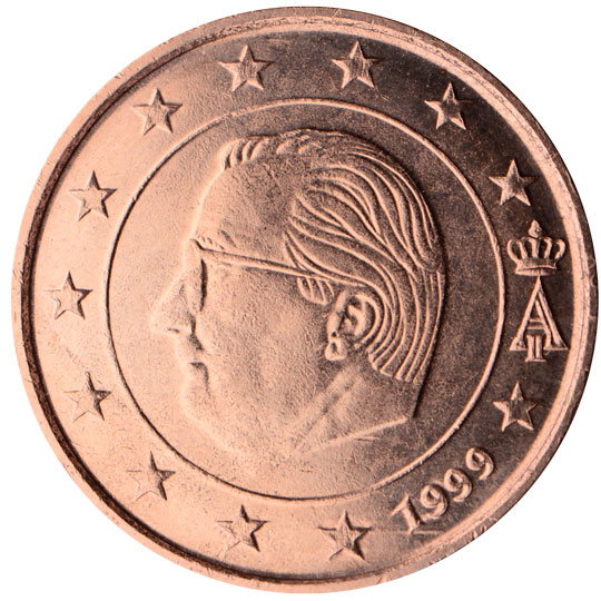 National back side of the 5, 2 and 1-cent coin in circulation in Belgium, 1 series