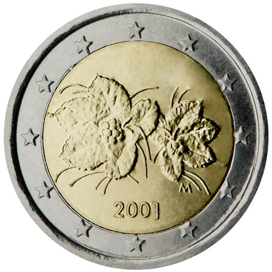 National back side of the 2-euro coin in circulation in Finland