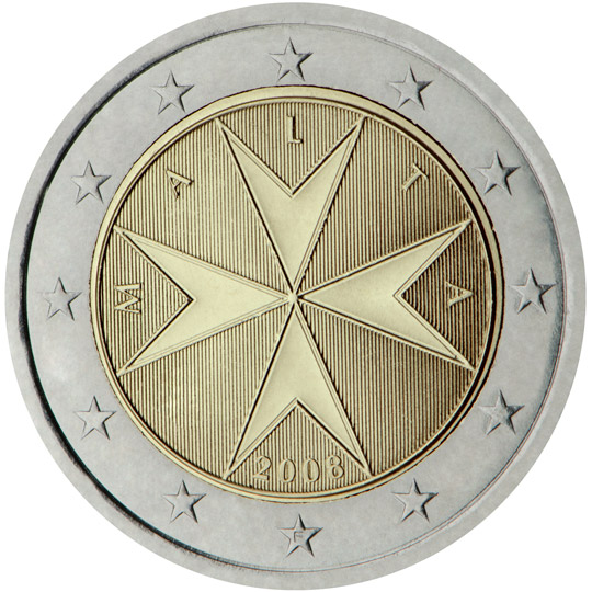 Nationale Rückseite der 2-Euro-Umlaufmünze in Malta
