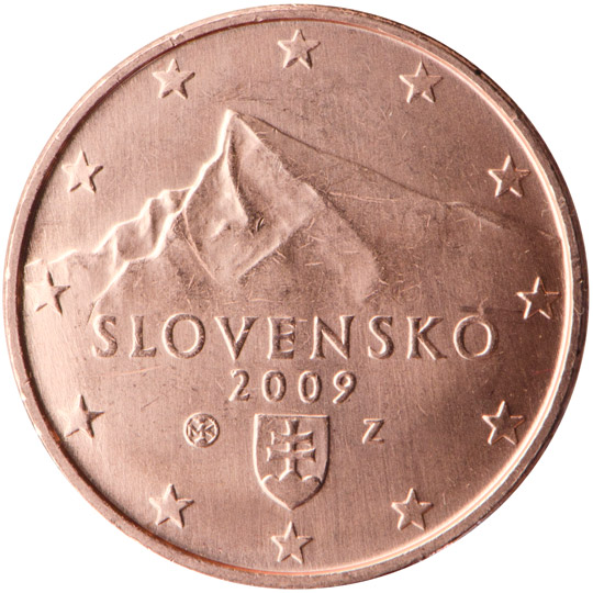 National back side of the 5-cent coin in circulation in Slovenia