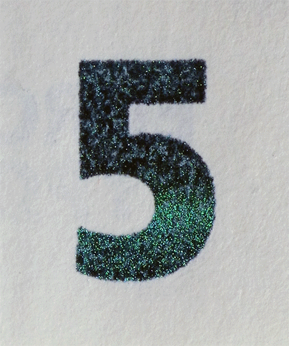 Smaragdzahl einer 5-Euro-Banknote