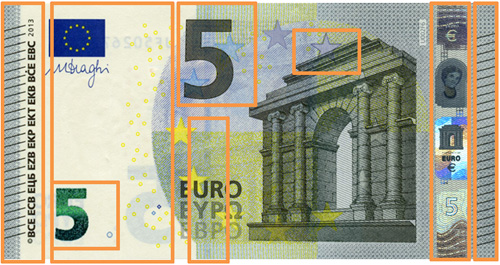 Vorderseite einer 5-Euro-Banknote der Europa-Serie