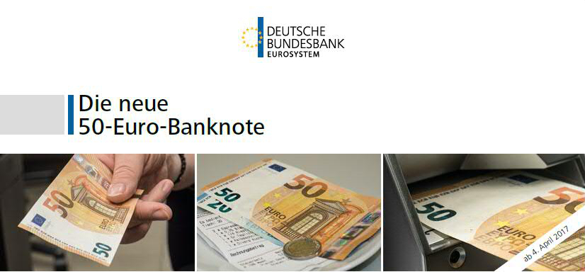 Abbildung des Faltblattes "Die neue 50-Euro-Banknote"