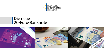 Abbildung des Faltblattes "Die neue 20-Euro-Banknote"