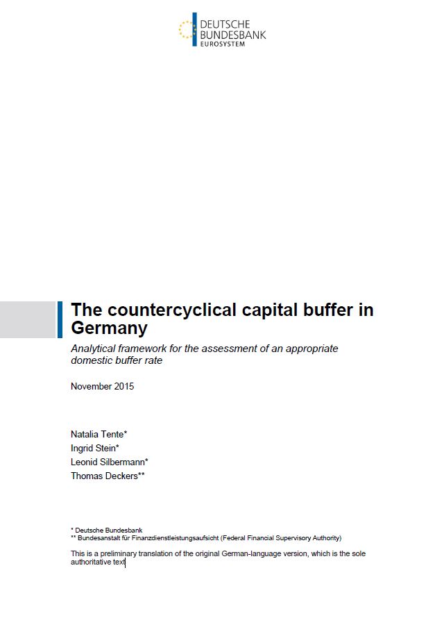 Cover The countercyclical capital buffer in Germany