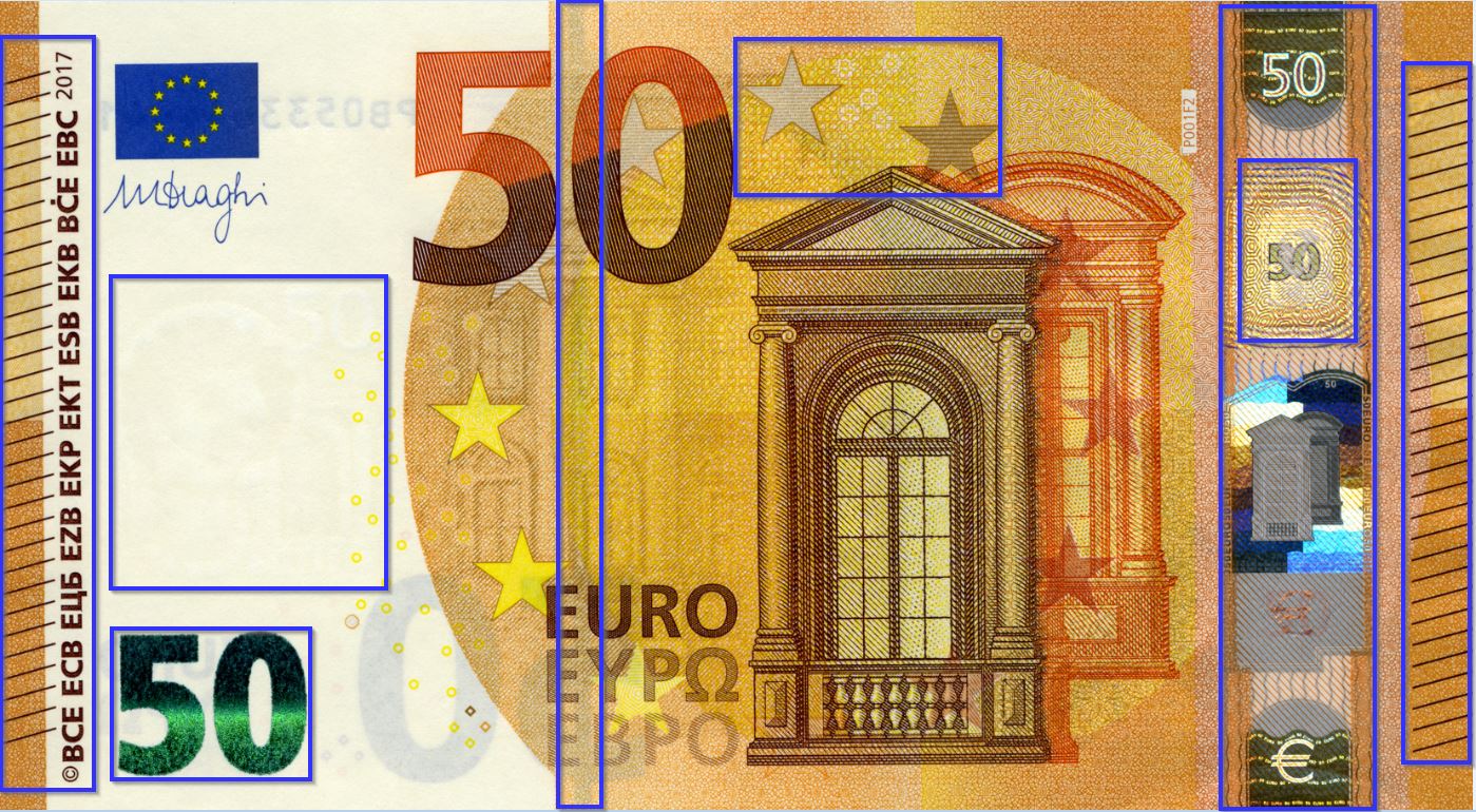 Vorderseite einer 50-Euro-Banknote der Europa-Serie