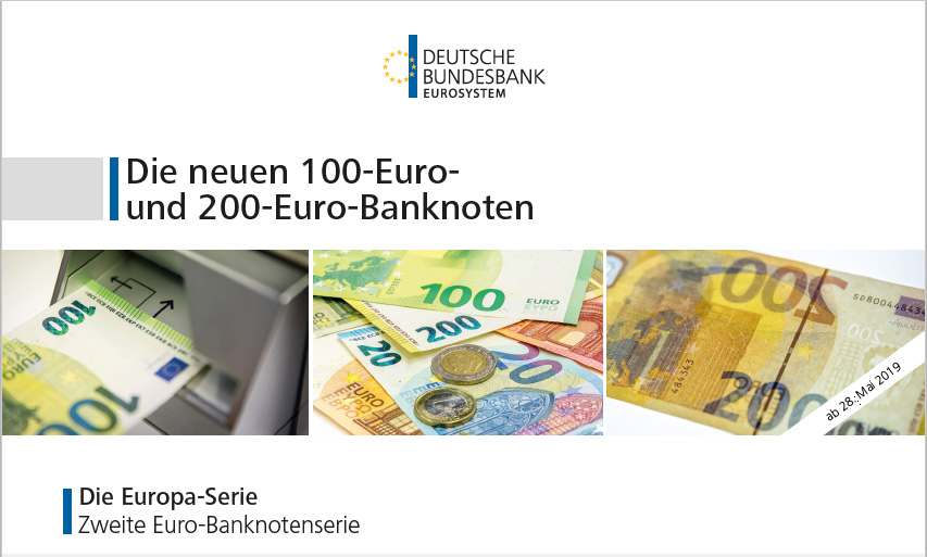 Abbildung des Faltblattes "Die neuen 100-Euro- und 200-Euro-Banknote"
