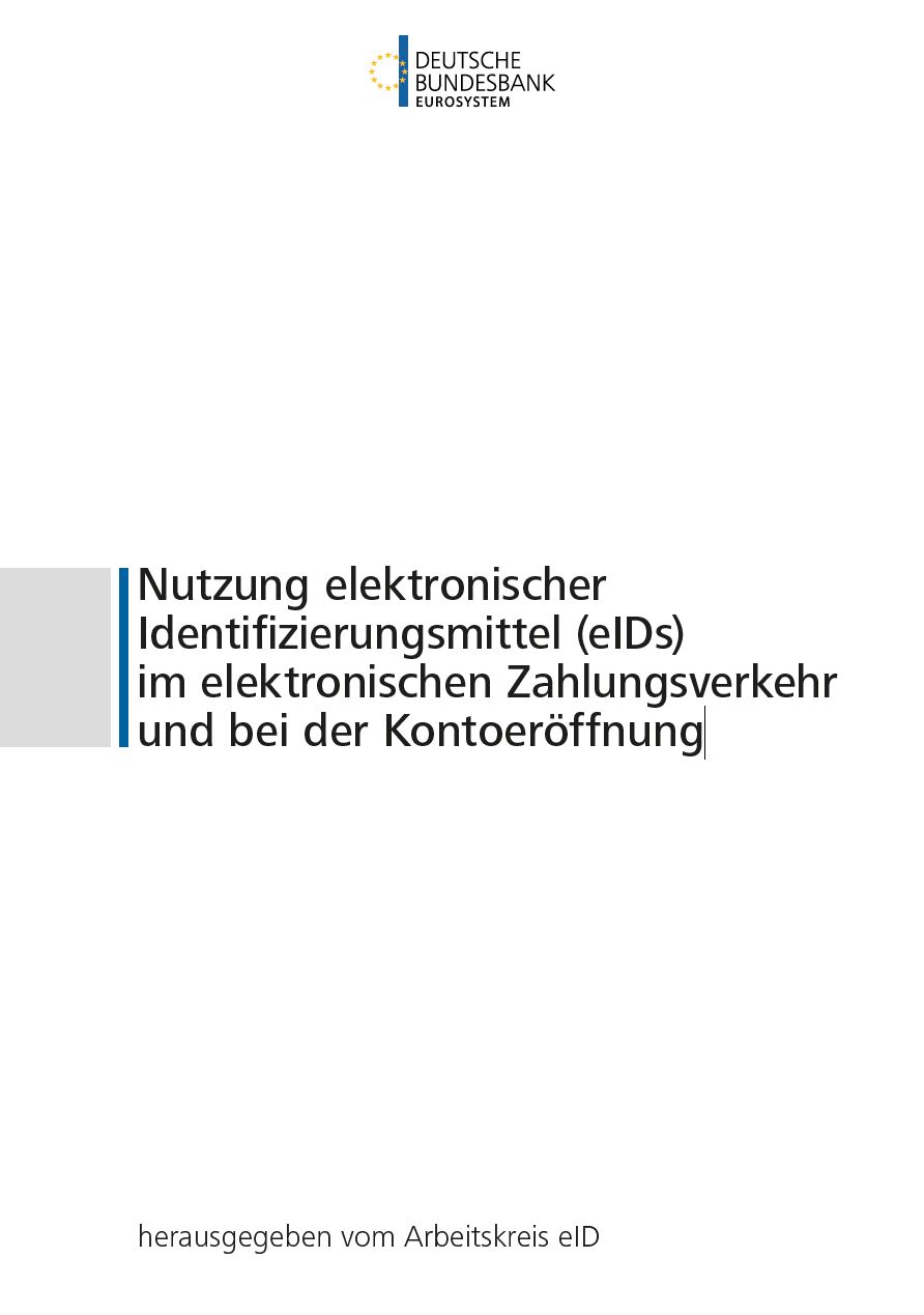 Cover: Nutzung elektronischer Identifizierungsmittel (eIDs) im elektronischen Zahlungsverkehr und bei der Kontoeröffnung