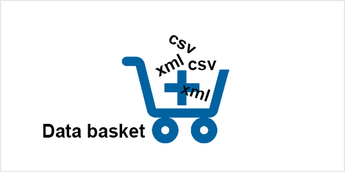 Icon with data basket