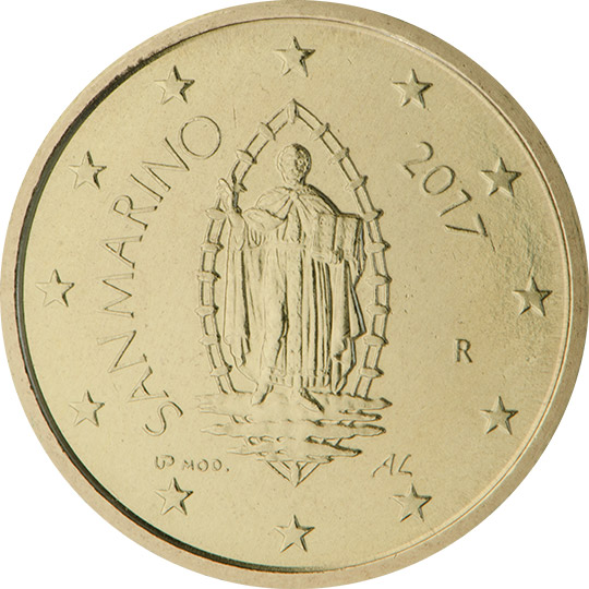 National back side of the 50-cent coin in circulation in San Marino, 2. series